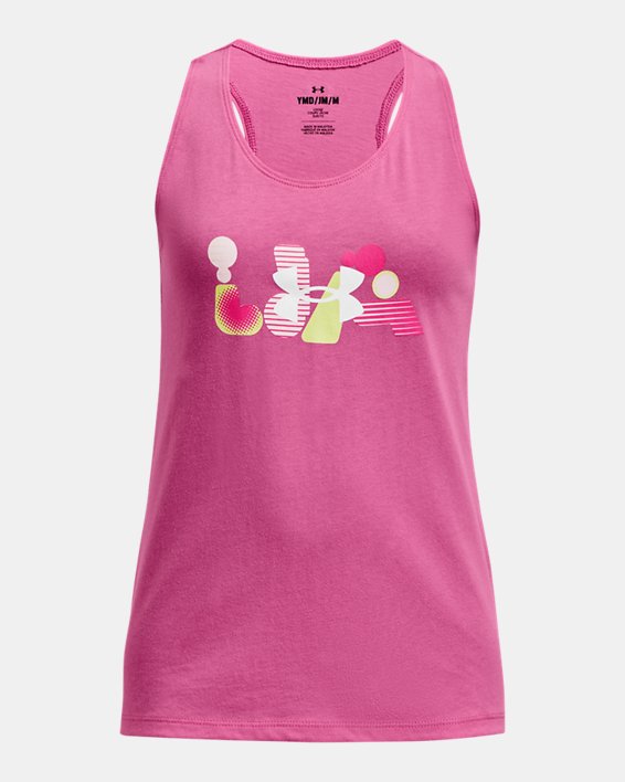 Girls' UA Bubble Abbreviation Tank, Pink, pdpMainDesktop image number 0